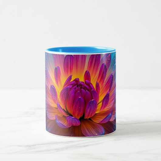Macro Aurora Bloom Zweifarbige Tasse (Mittel)