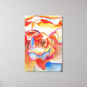 Macro begonia Fred Martin Aquarellmalerei Leinwanddruck