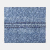 Macro Blue Denim, Nah-up Textur. Fleecedecke (Vorderseite (Horizontal))