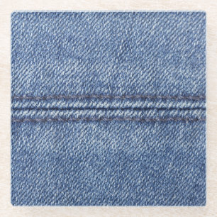 Macro Blue Denim, Nah-up Textur. Glasuntersetzer