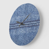 Macro Blue Denim, Nah-up Textur. Große Wanduhr (Winkel)