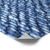 Macro Blue Denim, Nah-up Textur. Poster (Ecke)