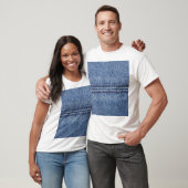 Macro Blue Denim, Nah-up Textur. T-Shirt (Unisex)