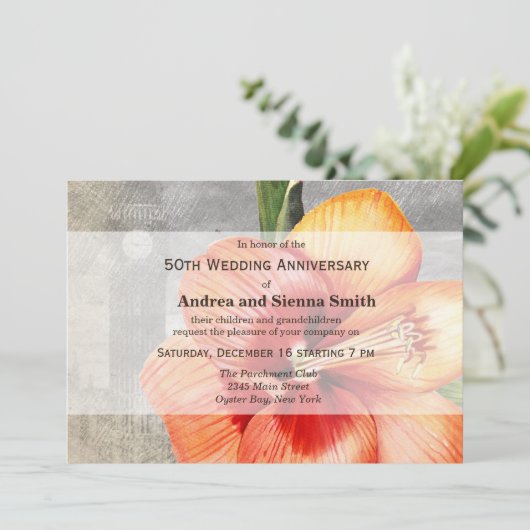 Macro Blume Tiger Lily Einladung (Stehend Vorderseite)