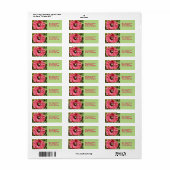 Macro Custom Labels für hübsche Red Poppy Blume (Vorne)