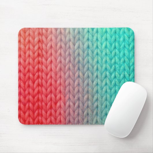 Macro Knitted Stitches in Gradient Colors Mousepad (Mit Mouse)