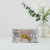 Macro Peony Blume Petals Business Card Visitenkarte (Stehend Vorderseite)