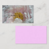 Macro Peony Blume Petals Business Card Visitenkarte (Vorne/Hinten)