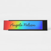 Macro Photo Holographic Rainbow Ombre Name Schreibtischnamensplakette (Vorderseite )