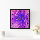 Macro Pink Flower Quadratische Wanduhr (Zuhause)