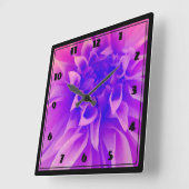 Macro Pink Flower Quadratische Wanduhr (Winkel)