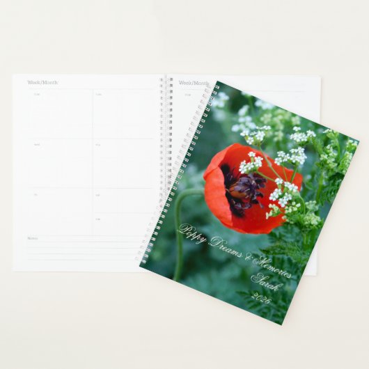 Macro Red Poppy | Artistic Personalized Journal Planer (Anzeige)