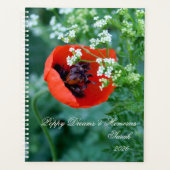 Macro Red Poppy | Artistic Personalized Journal Planer (Vorderseite)