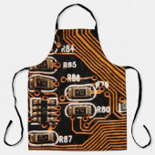 macro shot of circuitboard,cables,capacitors,card, schürze (Vorderseite)