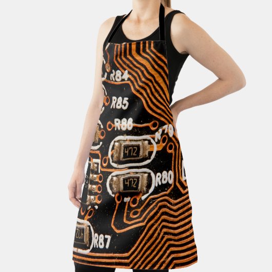 macro shot of circuitboard,cables,capacitors,card, schürze (InSitu)