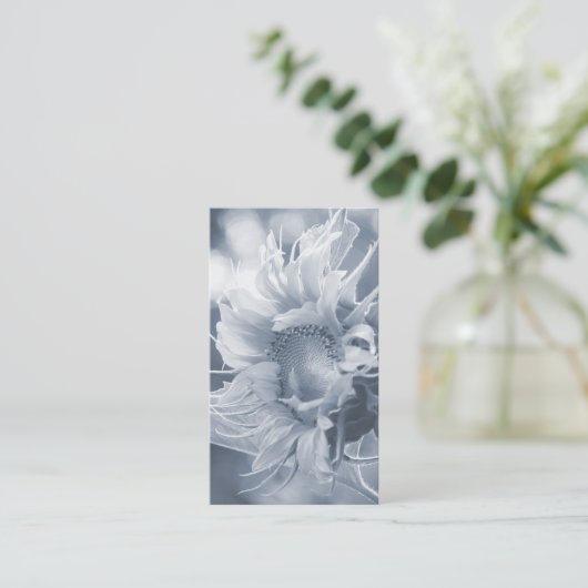 Macro Sonnenblume in Graublau Visitenkarte (Stehend Vorderseite)