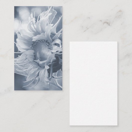 Macro Sonnenblume in Graublau Visitenkarte (Vorne/Hinten)