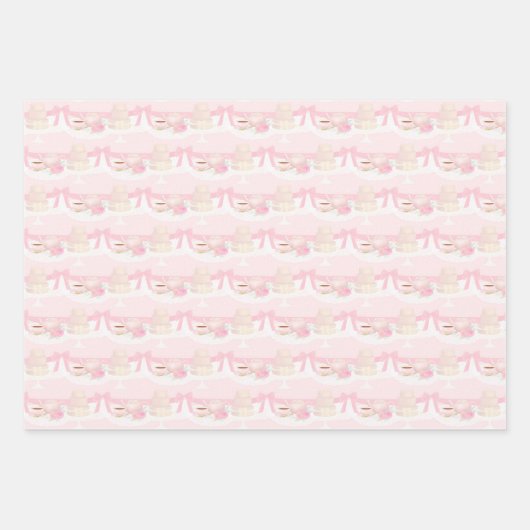Macron Afternoon Tea Party Pattern Geschenkpapier Set (Vorderseite 2)