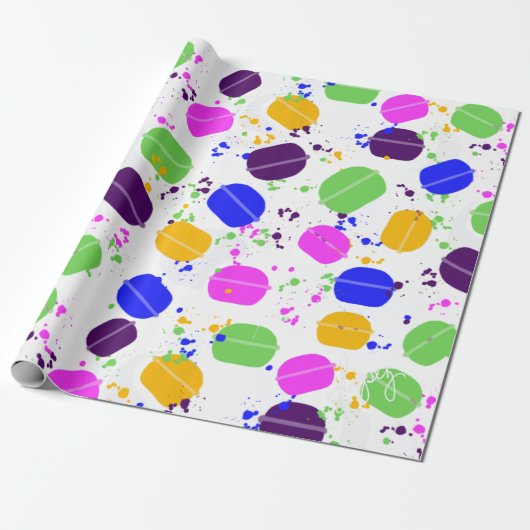 Macron Confetti Wrapping Paper Geschenkpapier (Ungerollt)