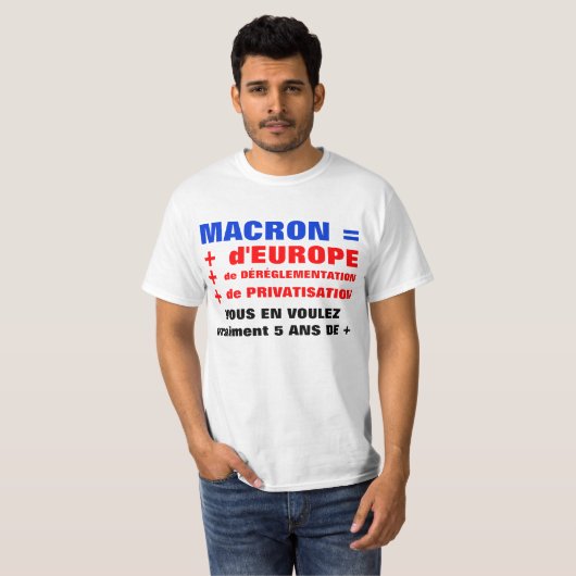 MACRON = Déréglementation = Mondialisation T - Shi T-Shirt (Vorne ganz)