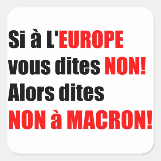 MACRON = Mondialisation Square Sticker (Vorderseite)