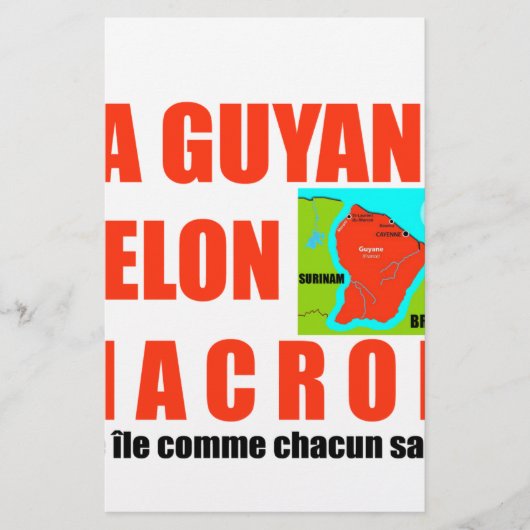 Macron sagt, Französisch ist eine Insel Briefpapier (Vorderseite)