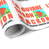 Macron sagt, Französisch ist eine Insel Geschenkpapier (Rolleneckpunkt)