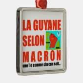 Macron sagt, Französisch ist eine Insel Silbernes Ornament (Rechts)