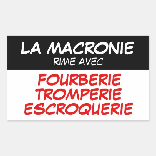 Macronie Fourberie Tromperie Escroquerie Sticker (Vorderseite)