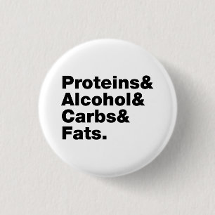 Macronutrients. Proteine & Alkohol & Fette. Button