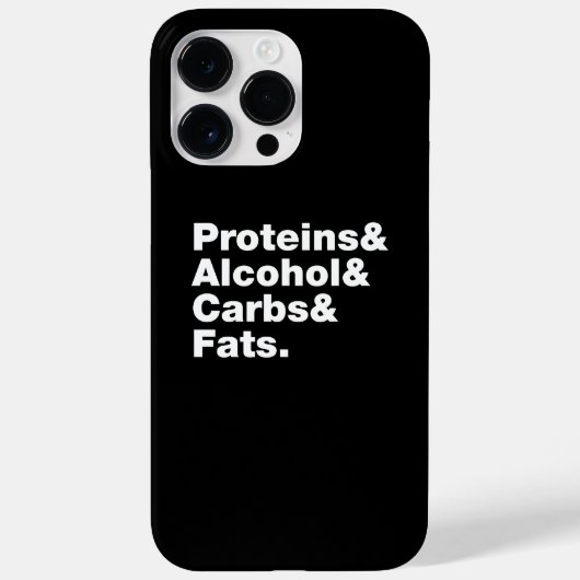 Macronutrients. Proteine & Alkohol & Fette. Case-Mate iPhone Hülle (Rückseite)