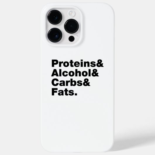 Macronutrients. Proteine & Alkohol & Fette. Case-Mate iPhone Hülle (Rückseite)
