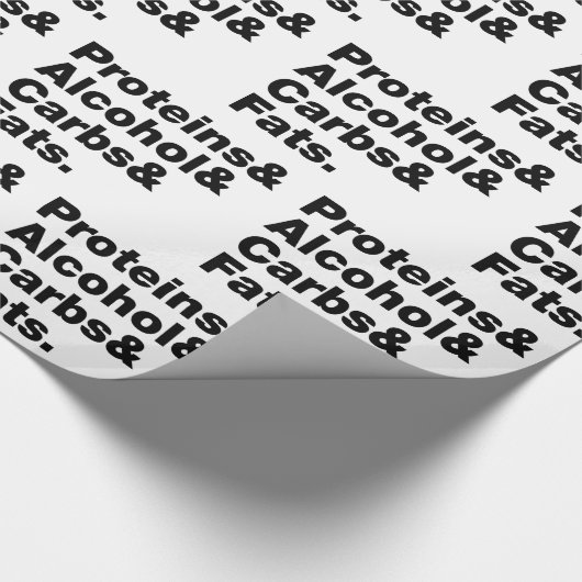 Macronutrients. Proteine & Alkohol & Fette. Geschenkpapier (Ecke)