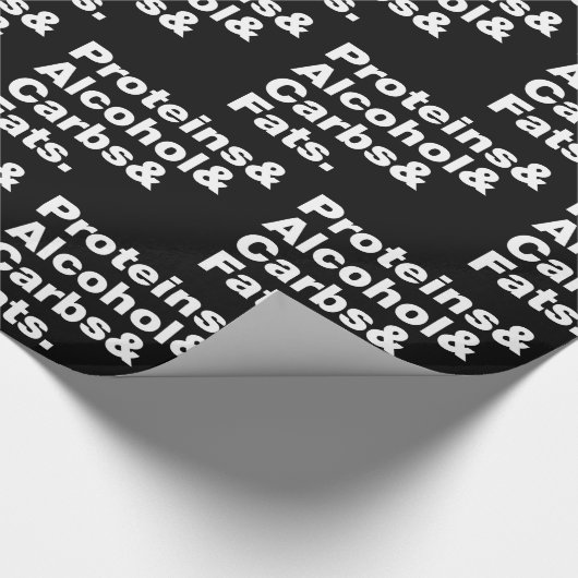 Macronutrients. Proteine & Alkohol & Fette. Geschenkpapier (Ecke)