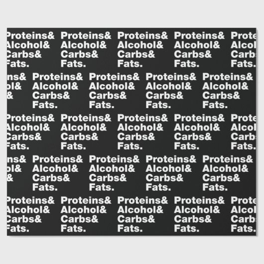 Macronutrients. Proteine & Alkohol & Fette. Geschenkpapier (Flach)
