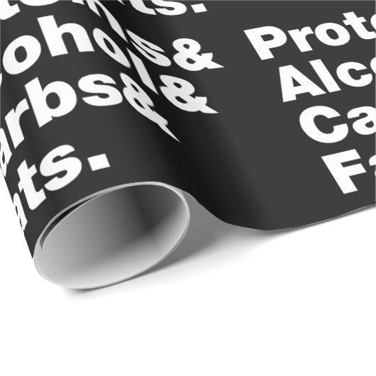 Macronutrients. Proteine & Alkohol & Fette. Geschenkpapier (Rolleneckpunkt)