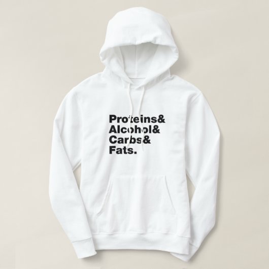 Macronutrients. Proteine & Alkohol & Fette. Hoodie (Design vorne)