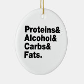 Macronutrients. Proteine & Alkohol & Fette. Keramik Ornament (Rechts)