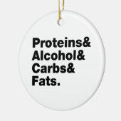 Macronutrients. Proteine & Alkohol & Fette. Keramik Ornament (Links)