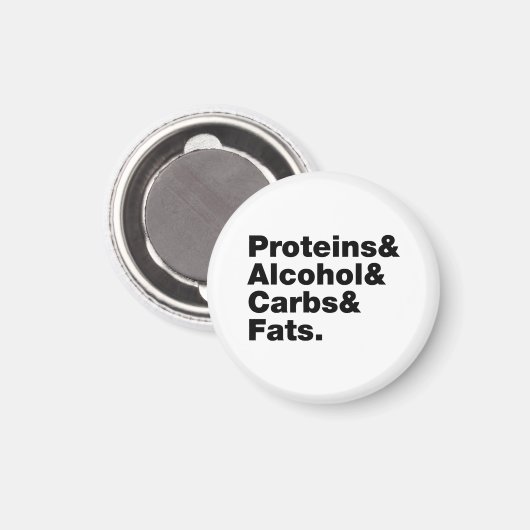Macronutrients. Proteine & Alkohol & Fette. Magnet (Vorderseite/Rückseite)