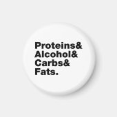 Macronutrients. Proteine & Alkohol & Fette. Magnet (Vorne)