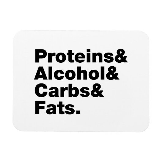 Macronutrients. Proteine & Alkohol & Fette. Magnet (Horizontal)