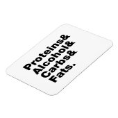 Macronutrients. Proteine & Alkohol & Fette. Magnet (Linke Seite)