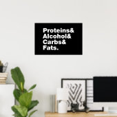 Macronutrients. Proteine & Alkohol & Fette. Poster (Heimbüro)