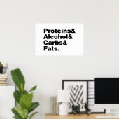 Macronutrients. Proteine & Alkohol & Fette. Poster (Heimbüro)