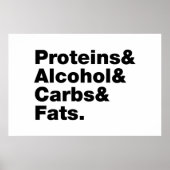 Macronutrients. Proteine & Alkohol & Fette. Poster (Vorne)