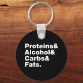 Macronutrients. Proteine & Alkohol & Fette. Schlüsselanhänger (Rückseite)