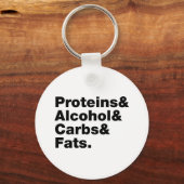 Macronutrients. Proteine & Alkohol & Fette. Schlüsselanhänger (Rückseite)
