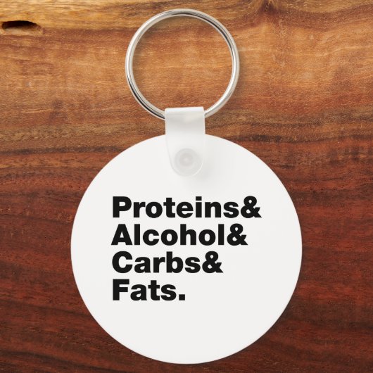 Macronutrients. Proteine & Alkohol & Fette. Schlüsselanhänger (Rückseite)