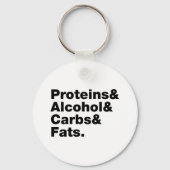 Macronutrients. Proteine & Alkohol & Fette. Schlüsselanhänger (Rückseite)